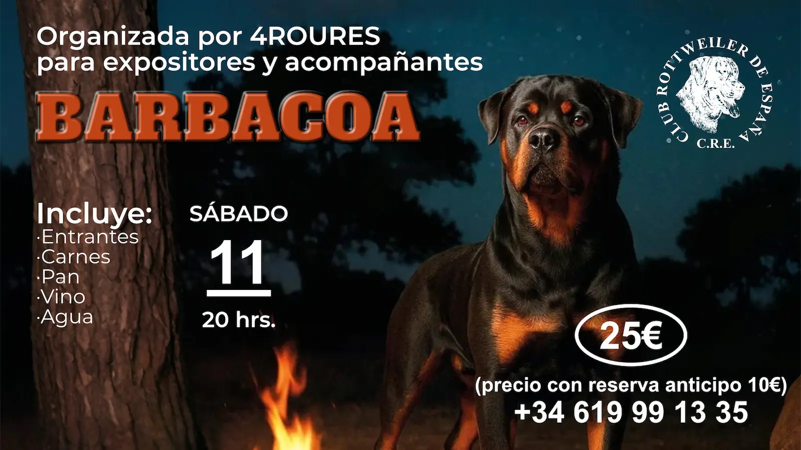 Barbacoa 4 Roures para expositores y acompañantes CRE